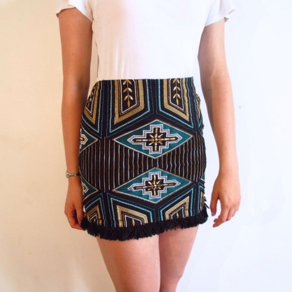 Beaded Mini Skirt - Picture 2 of 3